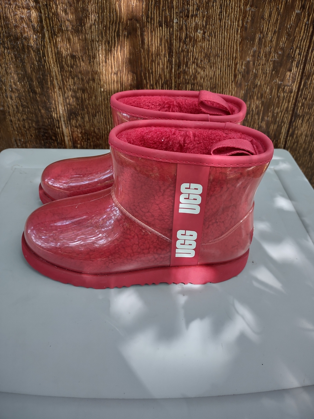 UGG Classic Clear Mini boots Samba Red Kids Size 5